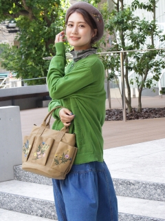 グレンタ(glanta)の「glanta」フラワー刺繍ショルダートートバッグ トートバッグ