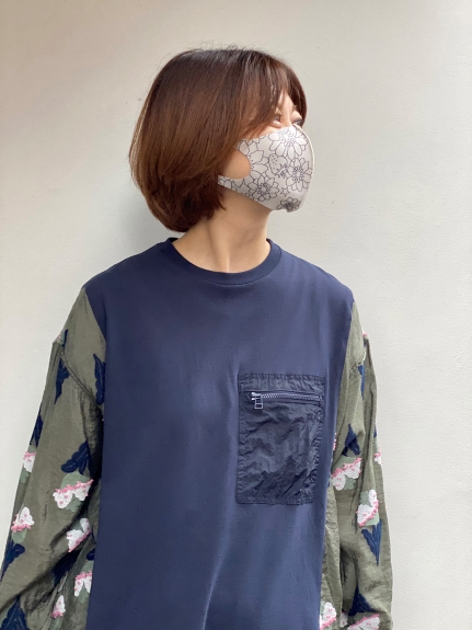 【洗えるマスク】フラワー＆いちごプリント立体布マスク（ファッション雑貨/その他ファッション雑貨）の詳細画像