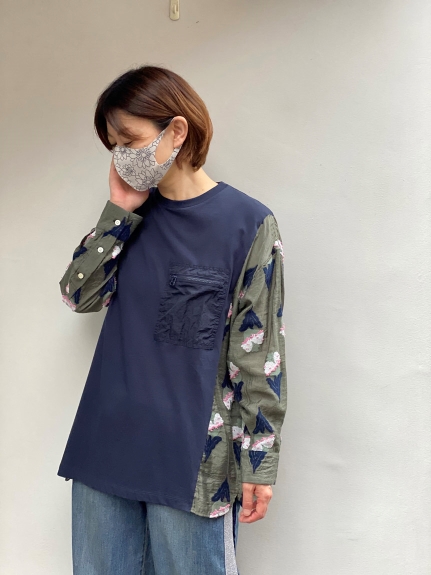 【洗えるマスク】フラワー＆いちごプリント立体布マスク（ファッション雑貨/その他ファッション雑貨）の詳細画像