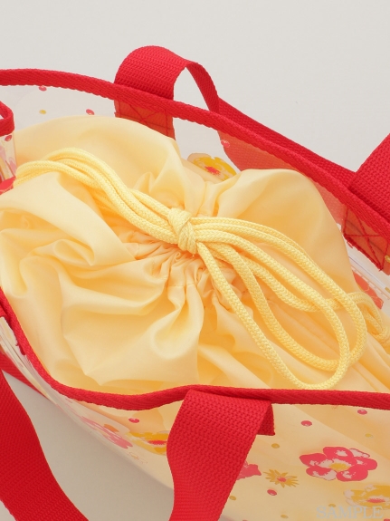 フラワーボーダープリントスイムバッグ（水着/ビーチグッズ）の詳細画像