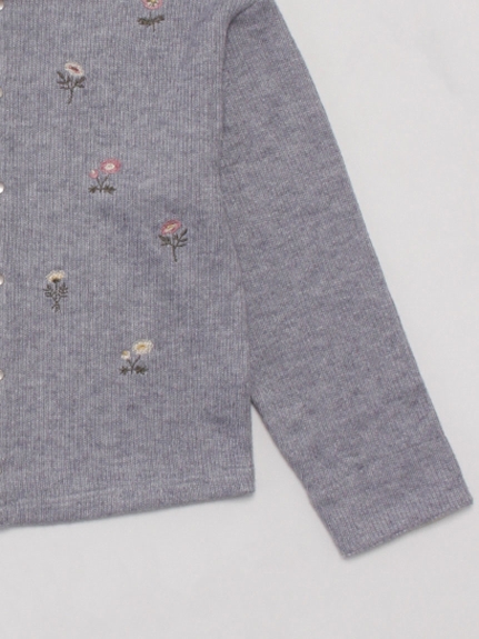 [ジュニアサイズ]ダブルフェイス小花刺繍カーディガン（トップス/カーディガン）の詳細画像