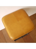 レザースツール L ブラウン W37×D37×H59cm（家具）｜Madu