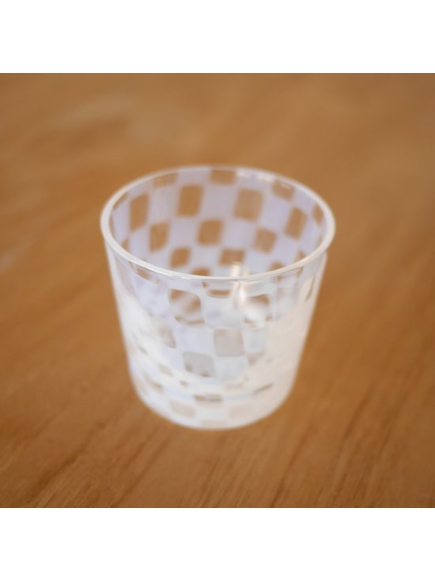 大正オパール そば猪口 市松(紙箱入り)（ガラス食器・グラス）｜Madu