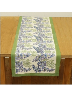 マディ(Madu)のMas d'Ouvan グリシーヌ テーブルランナー ブルー テーブルクロス