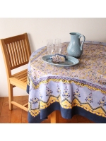 Mas d'Ouvan ホーリー テーブルクロス ブルーゴールド（テーブル