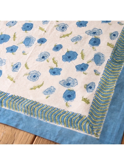 Mas d'Ouvan ポピー ナプキン　ブルーグリーン（【Madu】ファブリック/ナプキン）の詳細画像