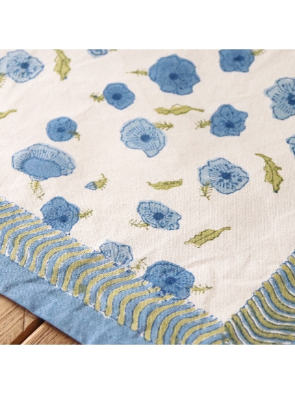 Mas d'Ouvan ポピー ランチョンマット　ブルーグリーン（【Madu】ファブリック/ランチョンマット）の詳細画像