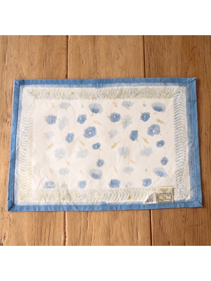 Mas d'Ouvan ポピー ランチョンマット　ブルーグリーン（【Madu】ファブリック/ランチョンマット）の詳細画像