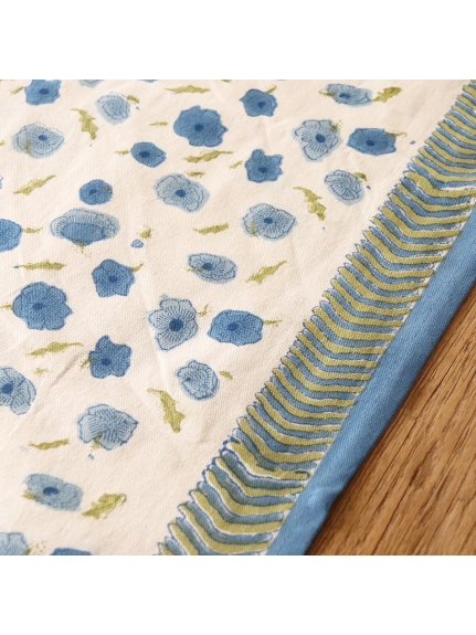 Mas d'Ouvan ポピー テーブルランナー　ブルーグリーン（【Madu】ファブリック/テーブルクロス）の詳細画像