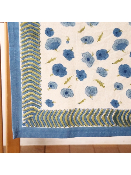 Mas d'Ouvan ポピー テーブルランナー　ブルーグリーン（【Madu】ファブリック/テーブルクロス）の詳細画像