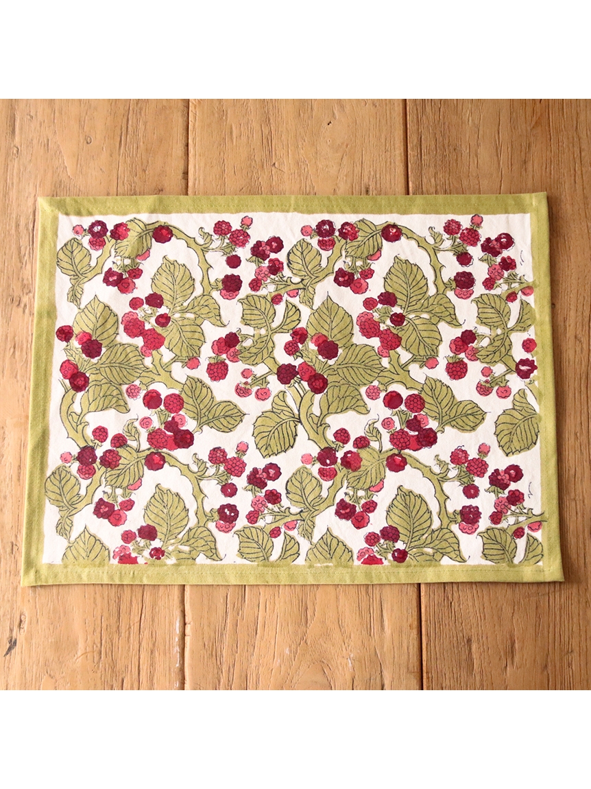 Mas d'Ouvan ブラックベリー ランチョンマット レッドホワイト