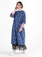 大きいサイズ][15号 19号]フロウフラワーチュールロングスカート(裏地