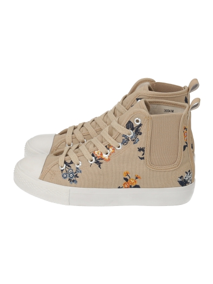 キャンパスフラワー刺しゅうサイドゴアスニーカー（シューズ(靴)/スニーカー）の詳細画像