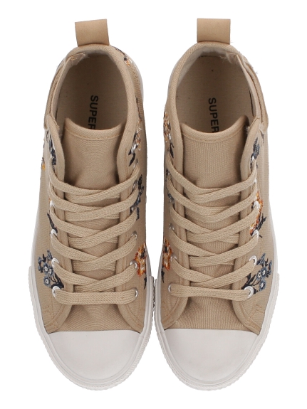 キャンパスフラワー刺しゅうサイドゴアスニーカー（シューズ(靴)/スニーカー）の詳細画像