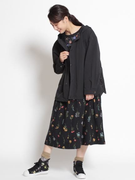 キャンパスフラワー刺しゅうサイドゴアスニーカー（シューズ(靴)/スニーカー）の詳細画像