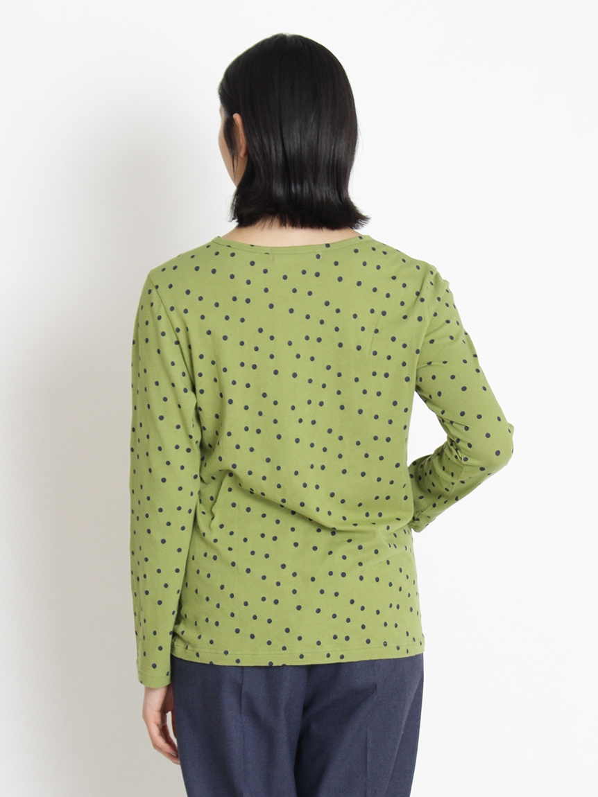 y's半分ドット柄のカットソー ドット柄Tシャツ（Tシャツ/カットソー）｜AMAJI（アマジ）の